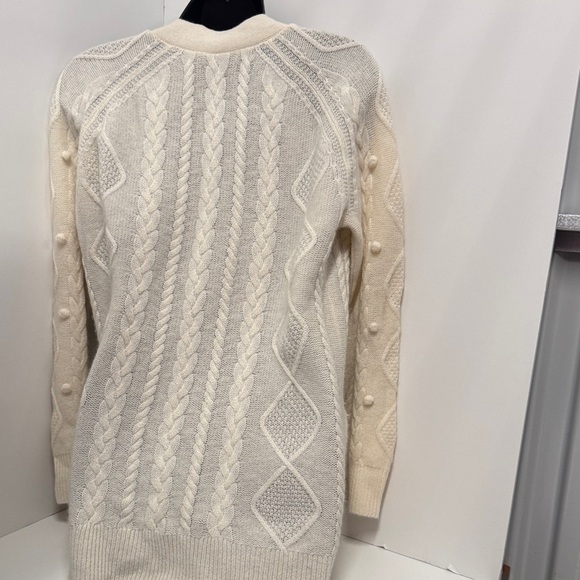 AQUA 100% Cashmere Cable Knit Fisherman Cardigan - 100% Exclusive - Picture 3 of 7